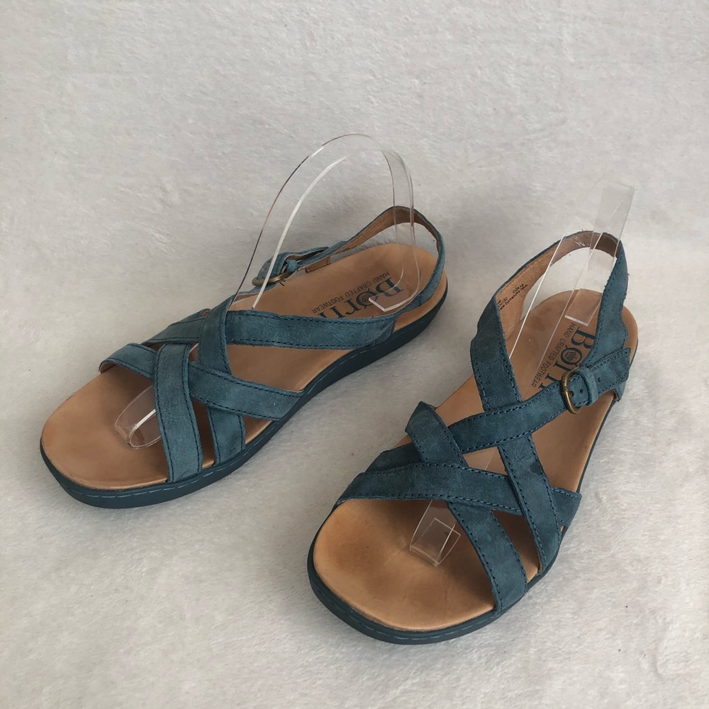 Born Leather blue strap sandals size 9 mahala